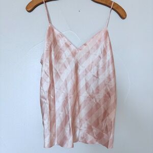 Victoria's Secret Pink Striped‎ 100% Mulberry Silk Cami Top Tank Size M